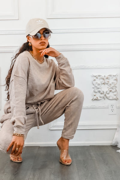 Flex Cotton Oversized Top and Lounge Jogger Pant Set