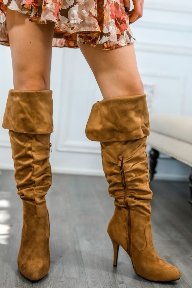 Tan sales thigh boots