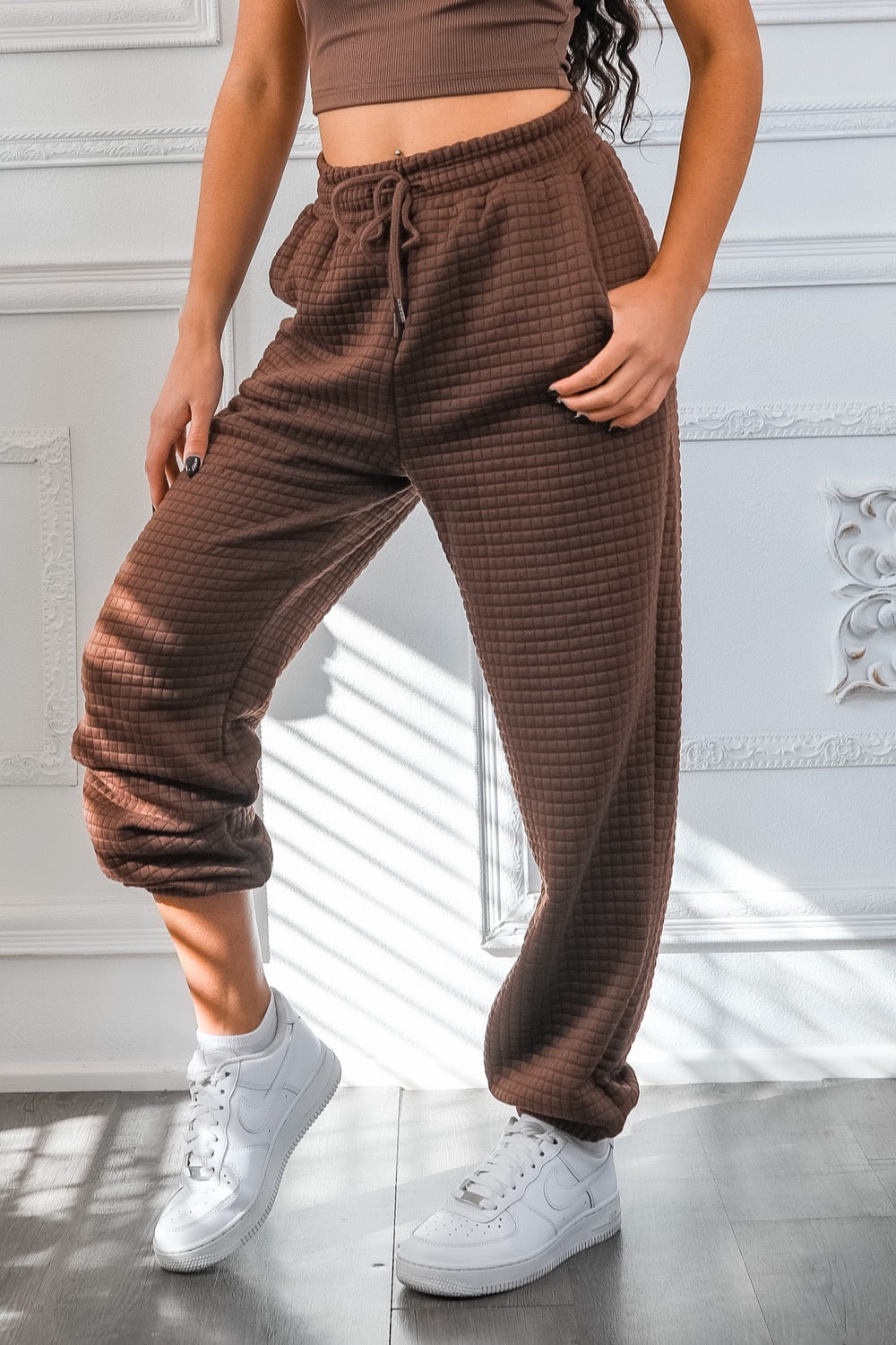 Waffles Anytime Cozy Waffle Jogger Pants