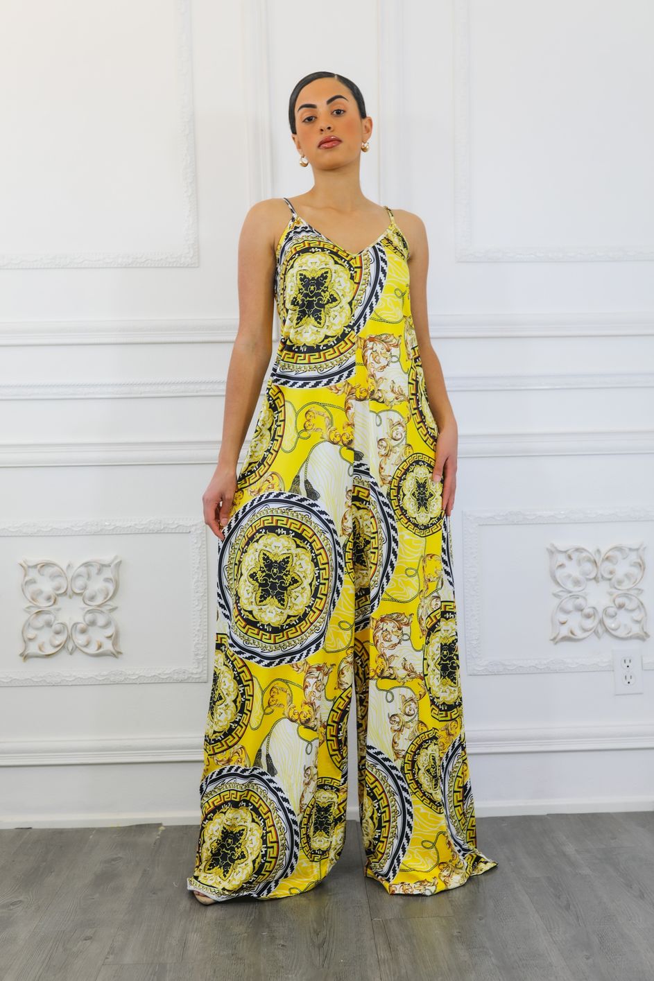 Round and Round We Go Wide Legged Jumpsuit
