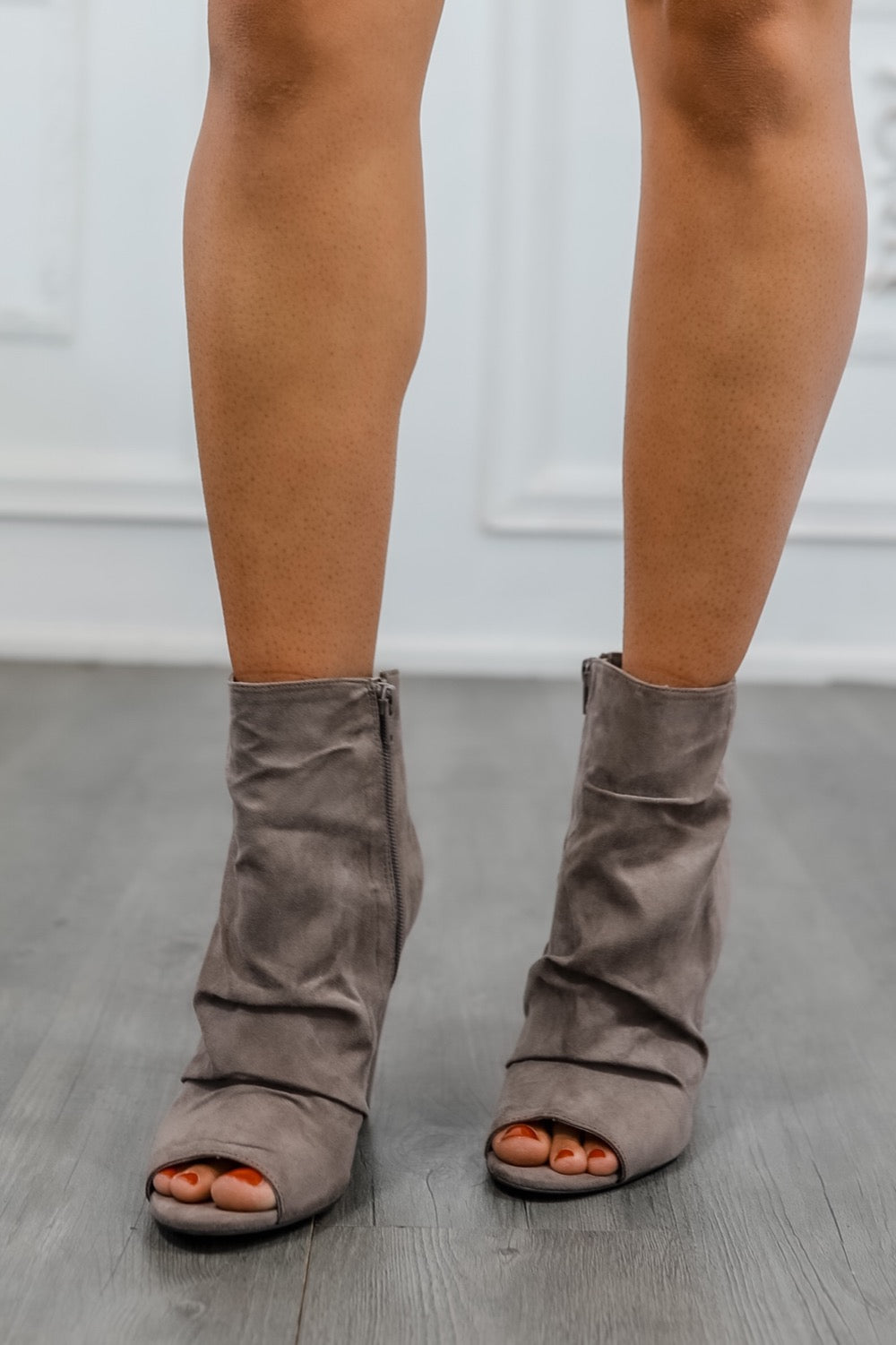 Slouchy Booties With Peek Toe