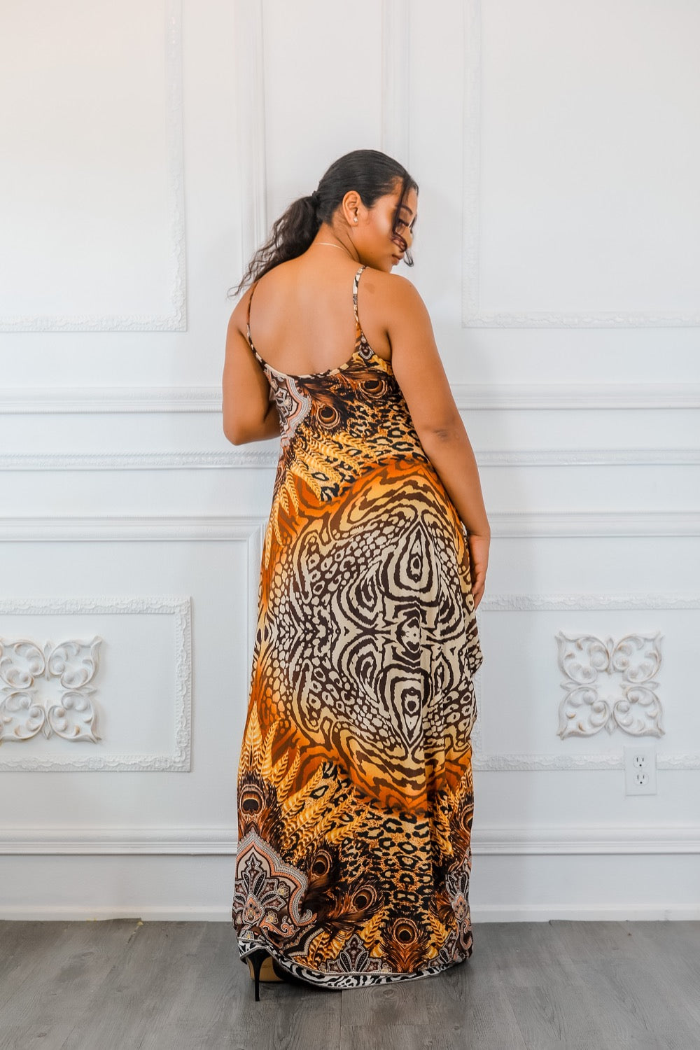 Circling Around Flow Multi Color Maxi Dress with Side Pockets M Circling Around Flow Multi Color Maxi Dress with Side Pockets M