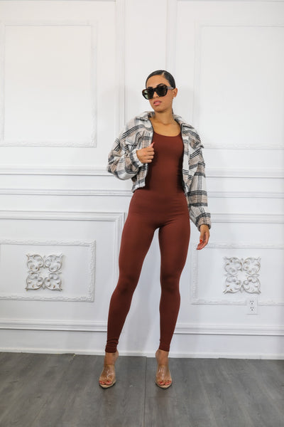 Long Sleeves Plaid Zip Up Collard Jacket