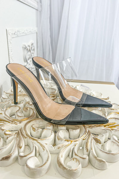 Double Clear Straps Pointy Heels