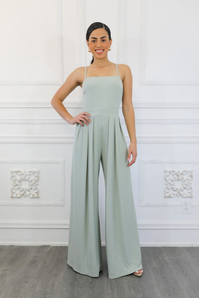 Trendy Solid Cami Wide Jumpsuit