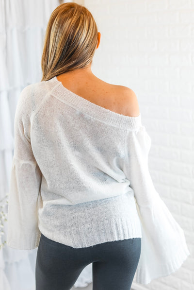 Ring the Bell Sleeves Sheer Sweater