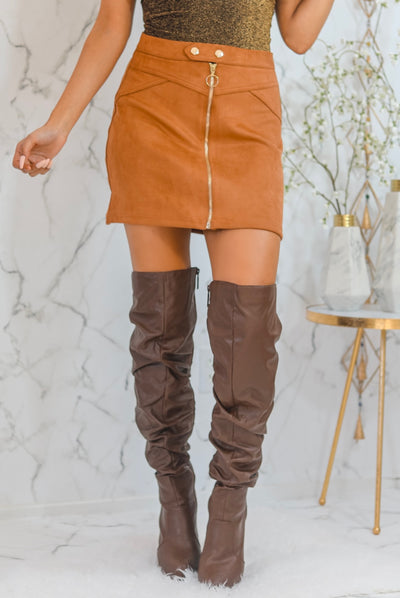 Don’t Be Suede Faux Suede Mini Skirt