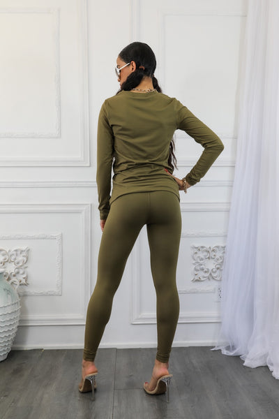 The Cozy Brushed Microfiber Round Neck and Legging Set