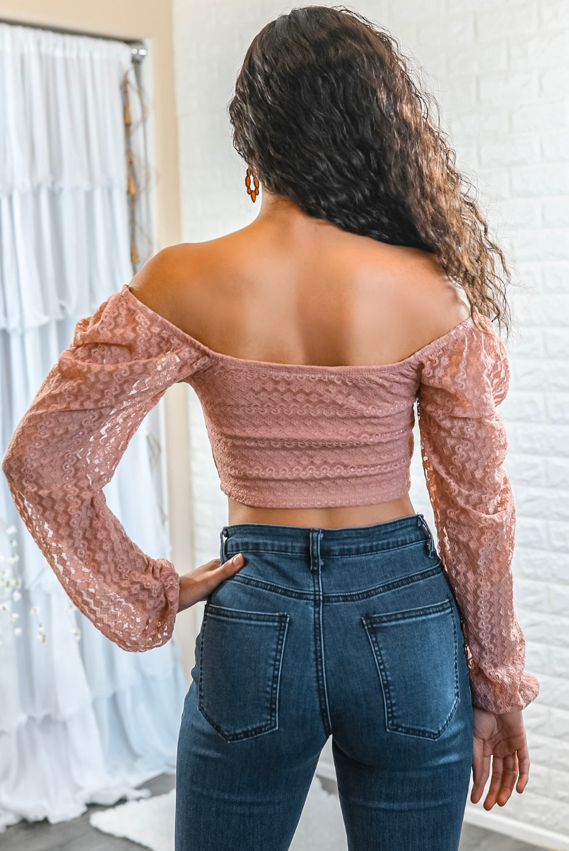 Lydia Long Sleeves Scrunch Tie center cropped top – SURELYMINE
