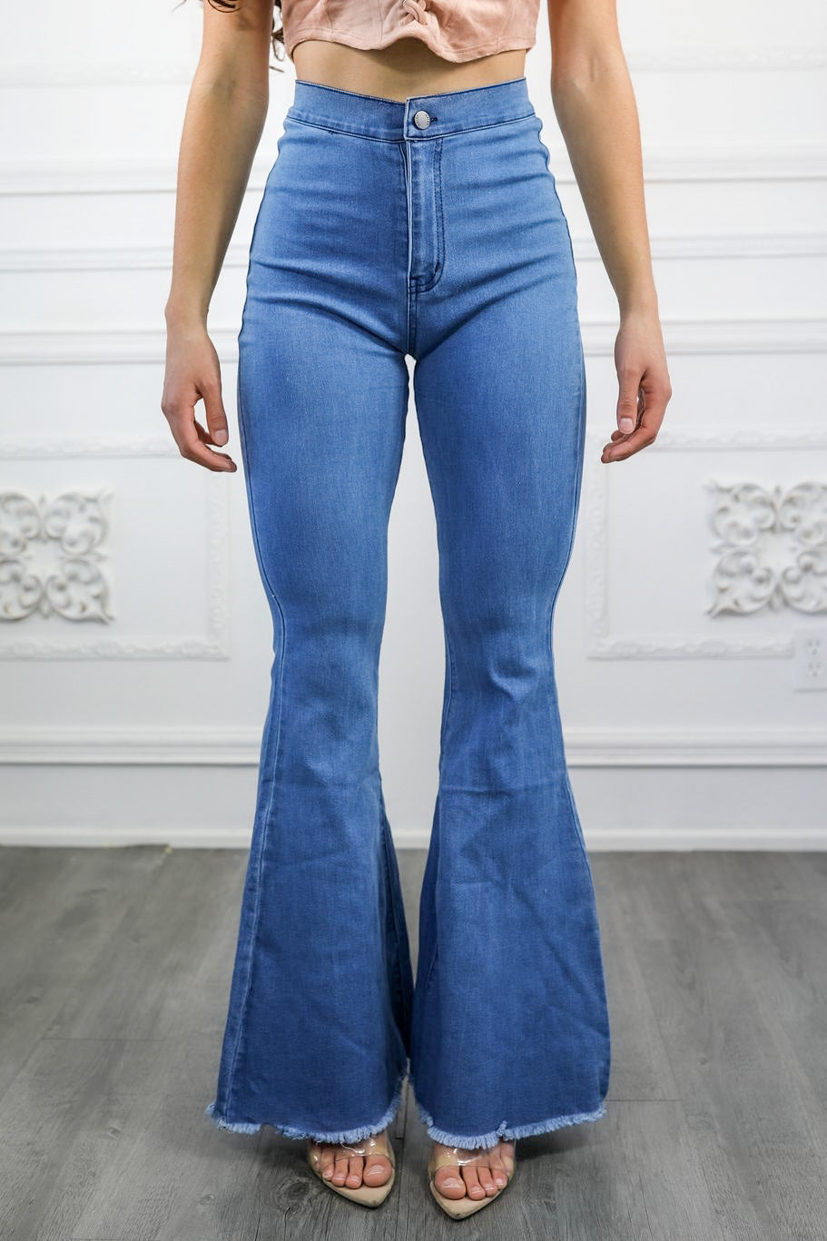 Classic Bell Bottom Jeans without Front Pockets
