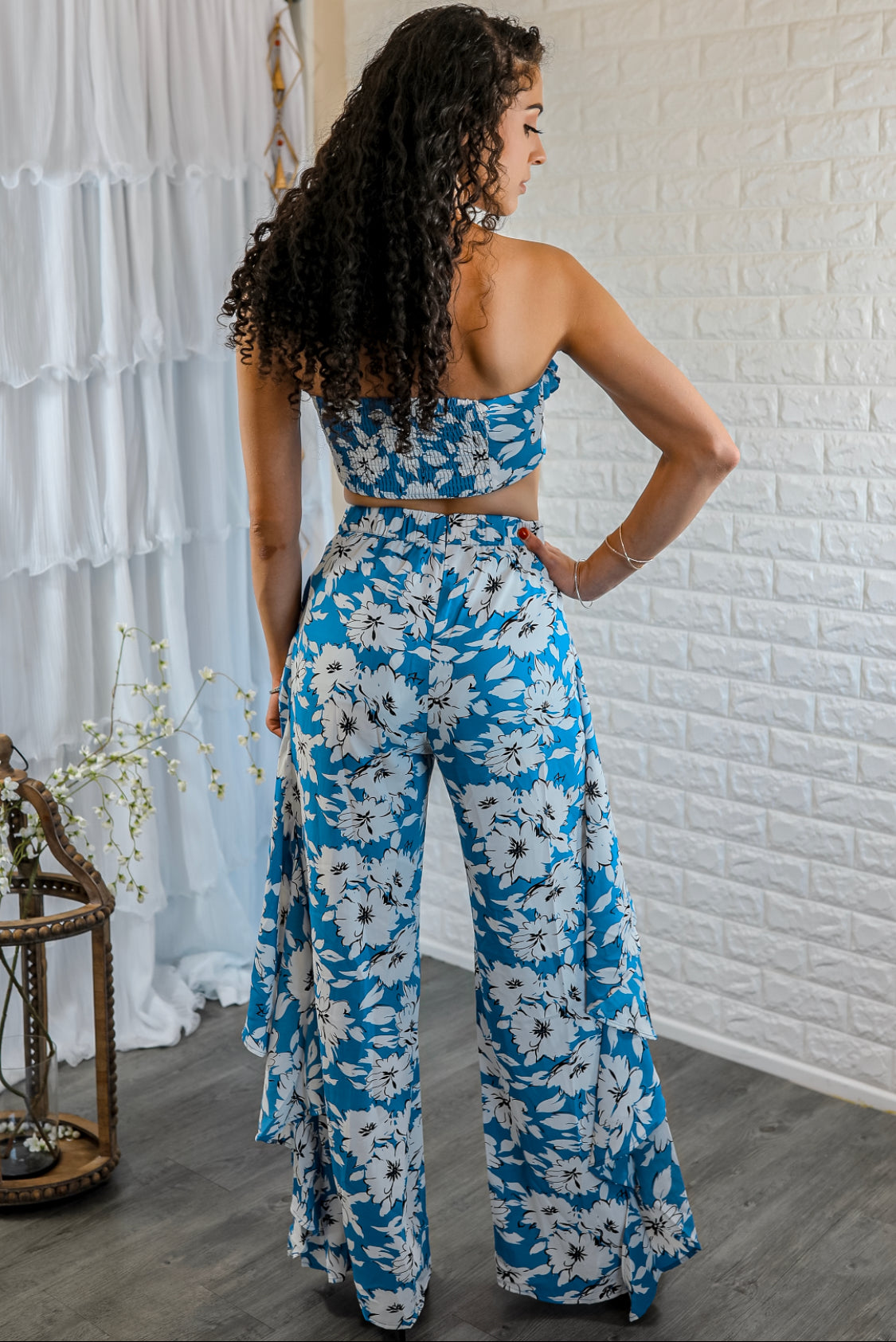 Creating Moments Ruffle Flower Print Pant Set