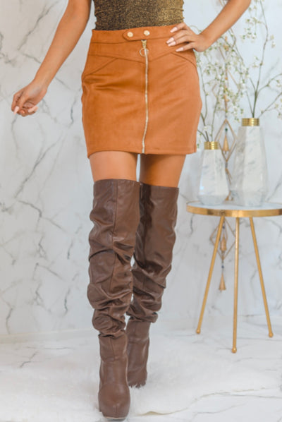 Don’t Be Suede Faux Suede Mini Skirt