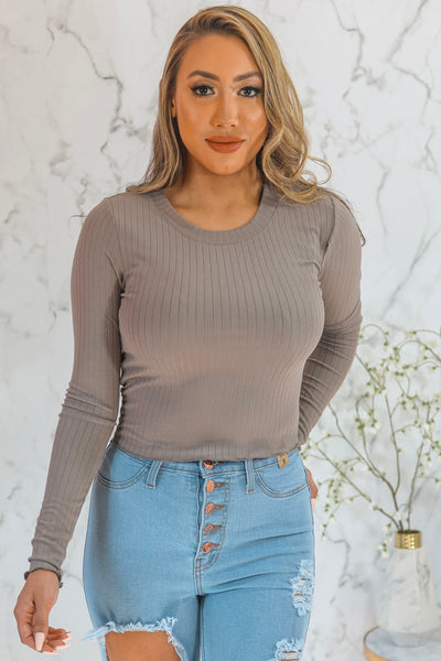 Keep it Simple Ribbed Semi Cropped Top