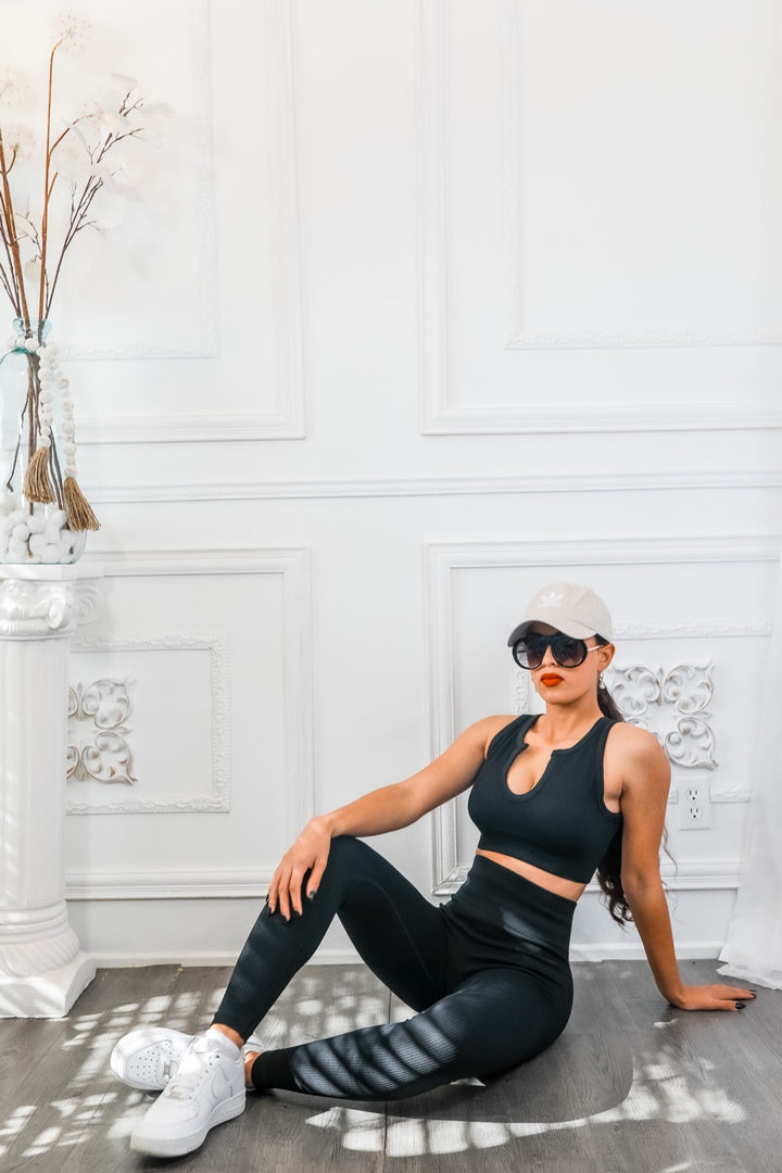Next Level Ribbed Snatched Active Wear Pant Set