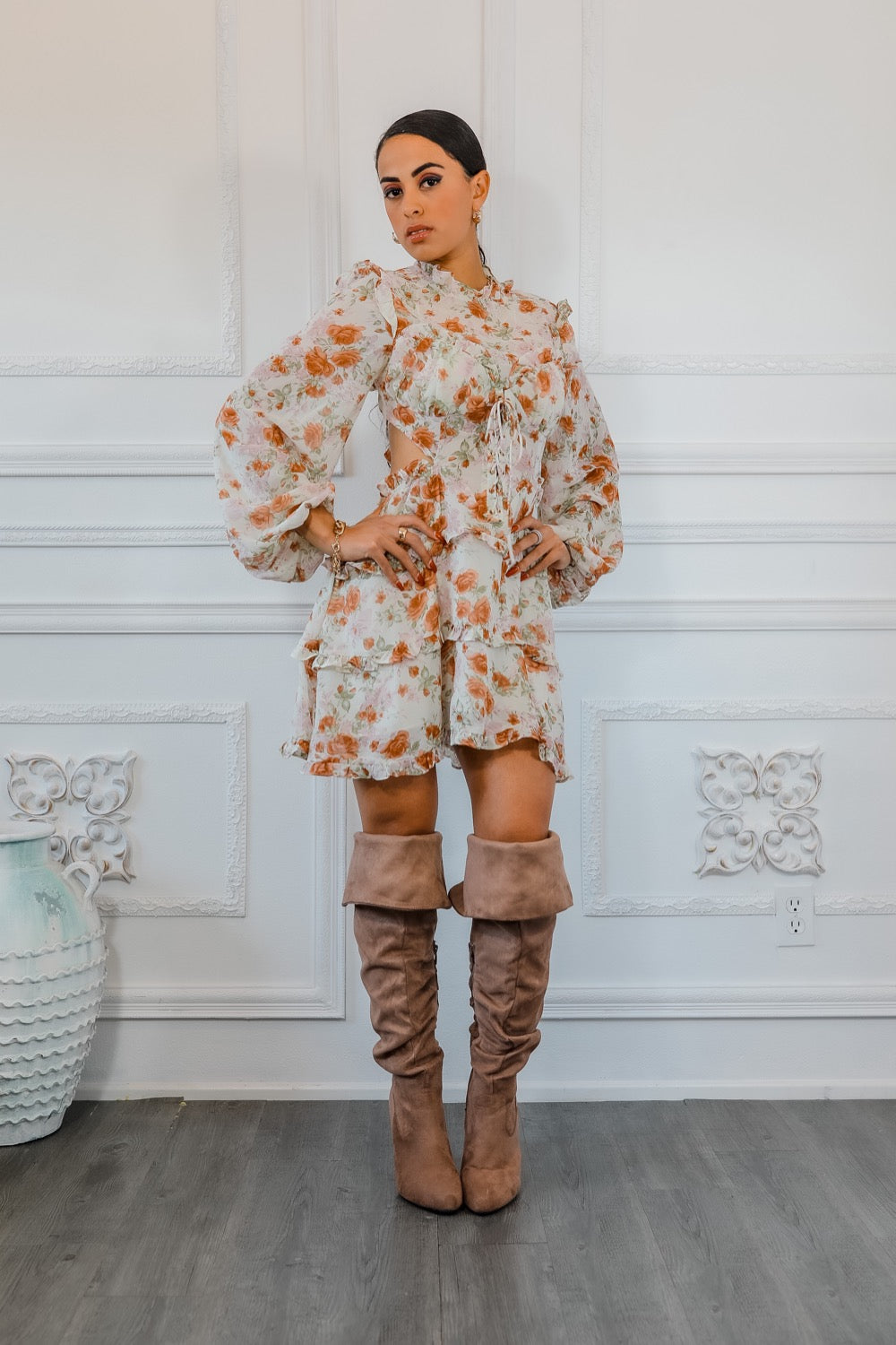 laced mini dress Windsor Laced Up A-Line Mini Dress