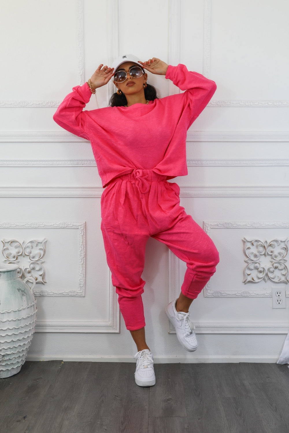 Flex Cotton Oversized Top and Lounge Jogger Pant Set