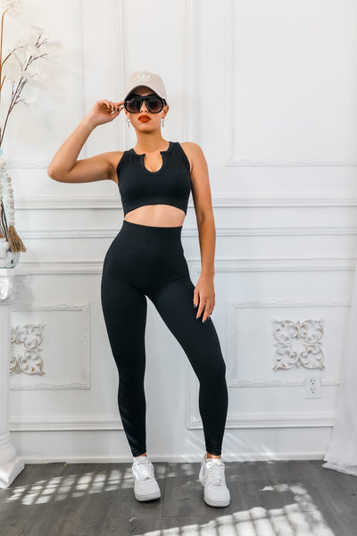 Next Level Ribbed Snatched Active Wear Pant Set