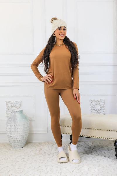 The Cozy Brushed Microfiber Round Neck and Legging Set