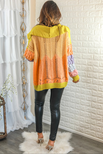 Tezza Lightweight Crochet Detail Sweater Cardigan - SURELYMINE