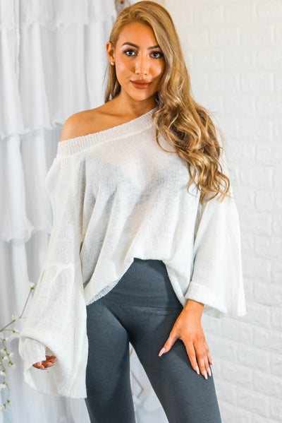 Ring the Bell Sleeves Sheer Sweater