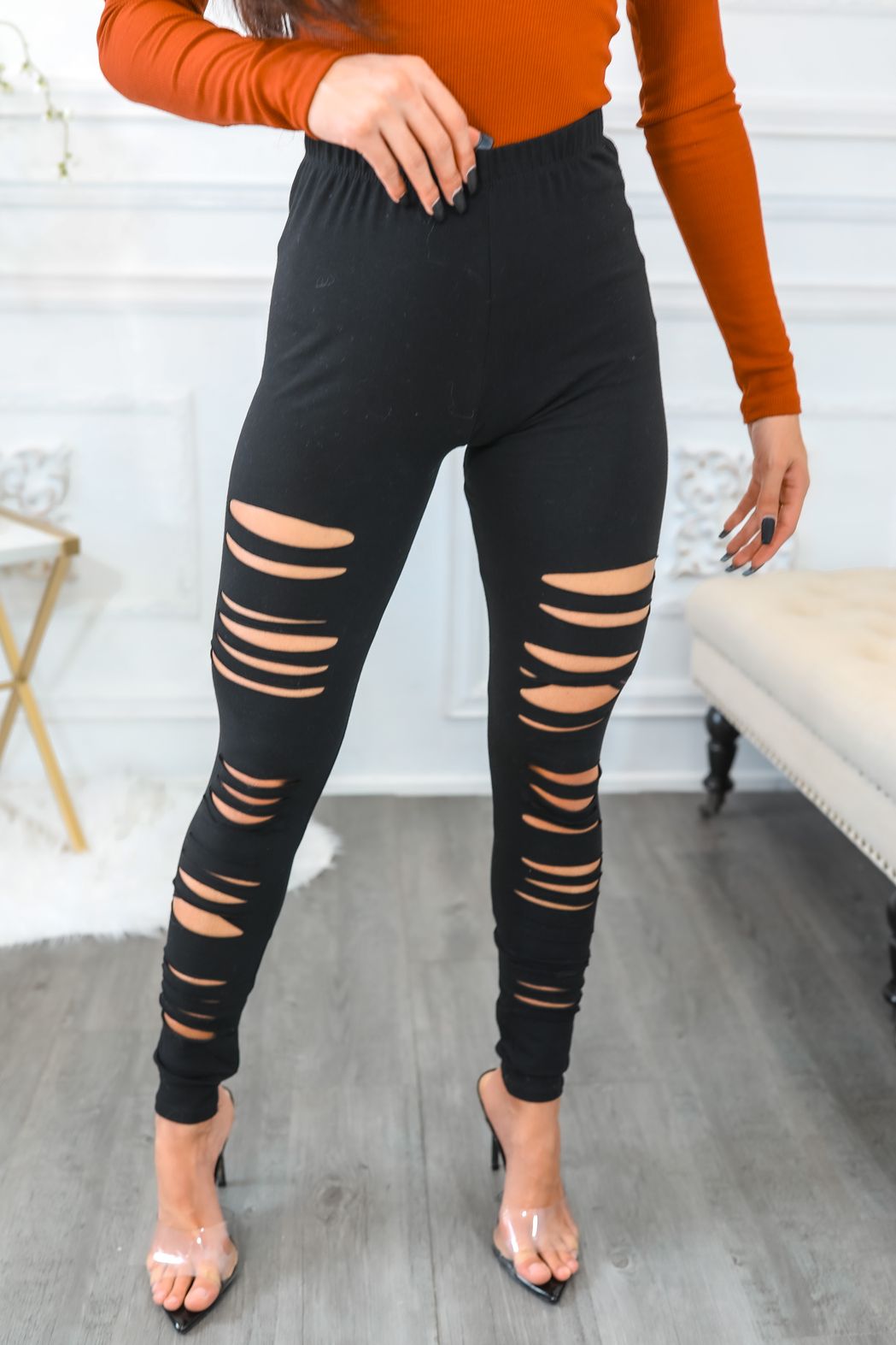 Ripped Leggings For Women - Temu