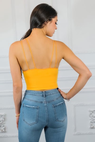 Seamless Padded Double Back Strap Crop Top