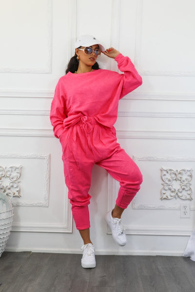 Flex Cotton Oversized Top and Lounge Jogger Pant Set