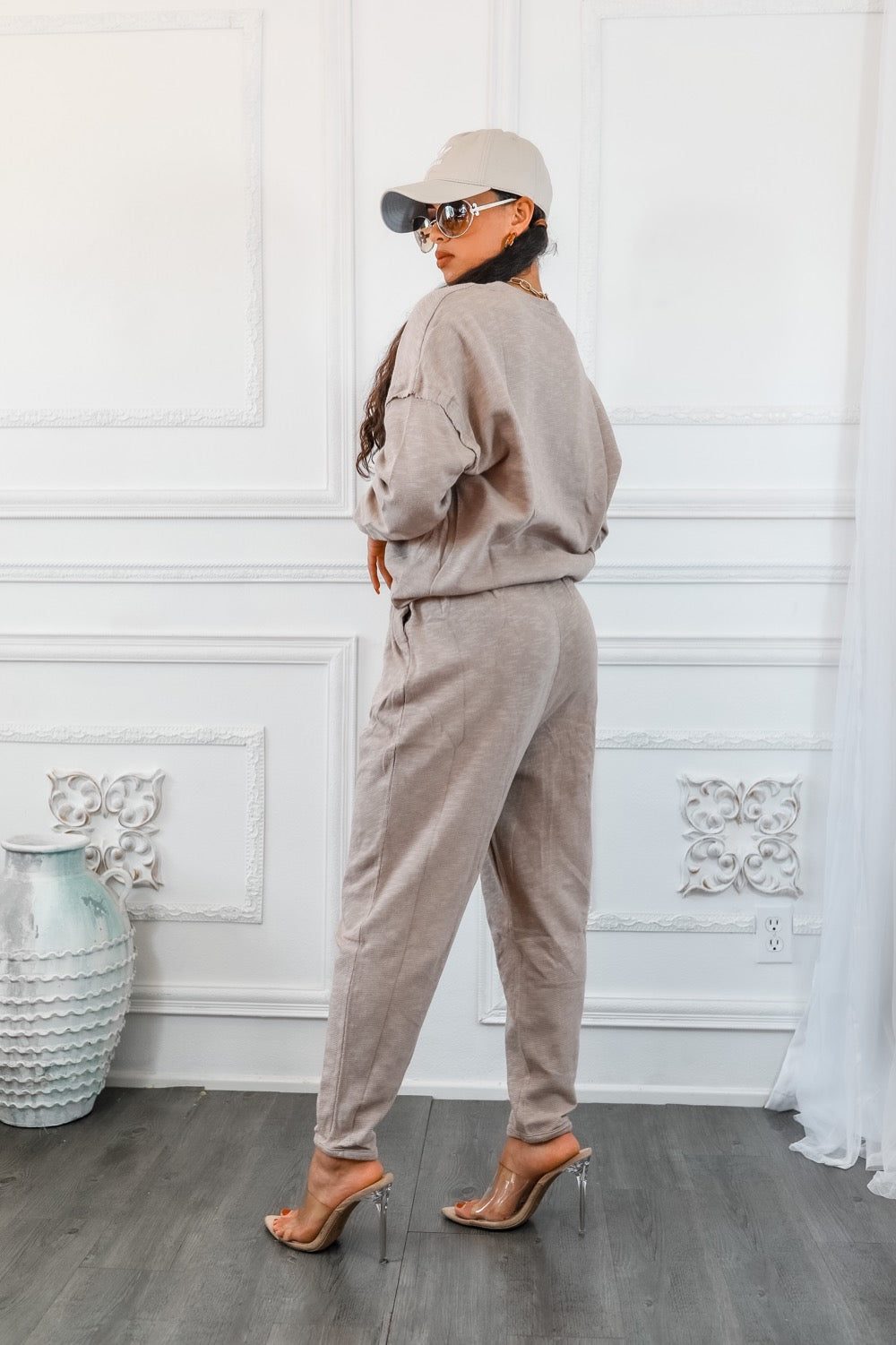 Flex Cotton Oversized Top and Lounge Jogger Pant Set