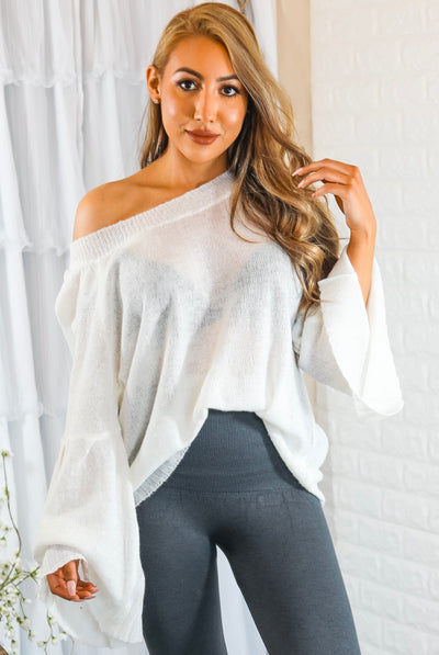 Ring the Bell Sleeves Sheer Sweater