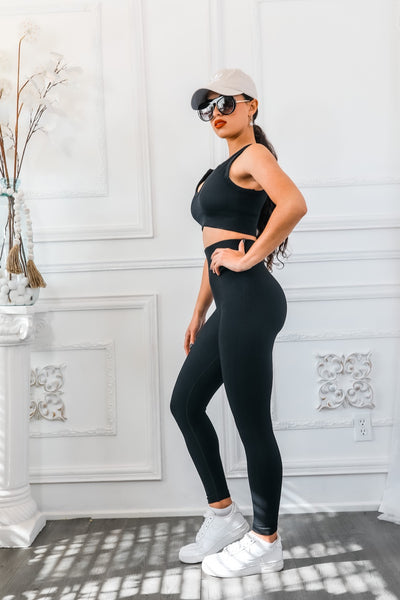 Next Level Ribbed Snatched Active Wear Pant Set