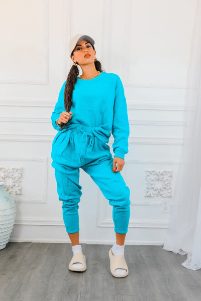 Flex Cotton Oversized Top and Lounge Jogger Pant Set