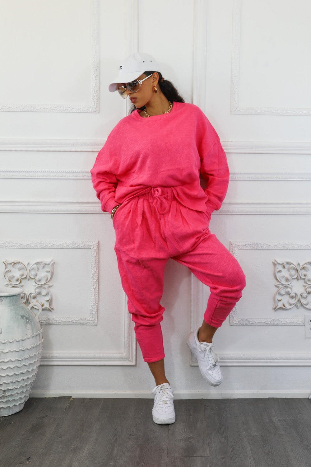 Flex Cotton Oversized Top and Lounge Jogger Pant Set