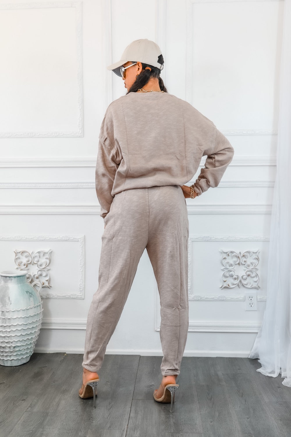 Flex Cotton Oversized Top and Lounge Jogger Pant Set