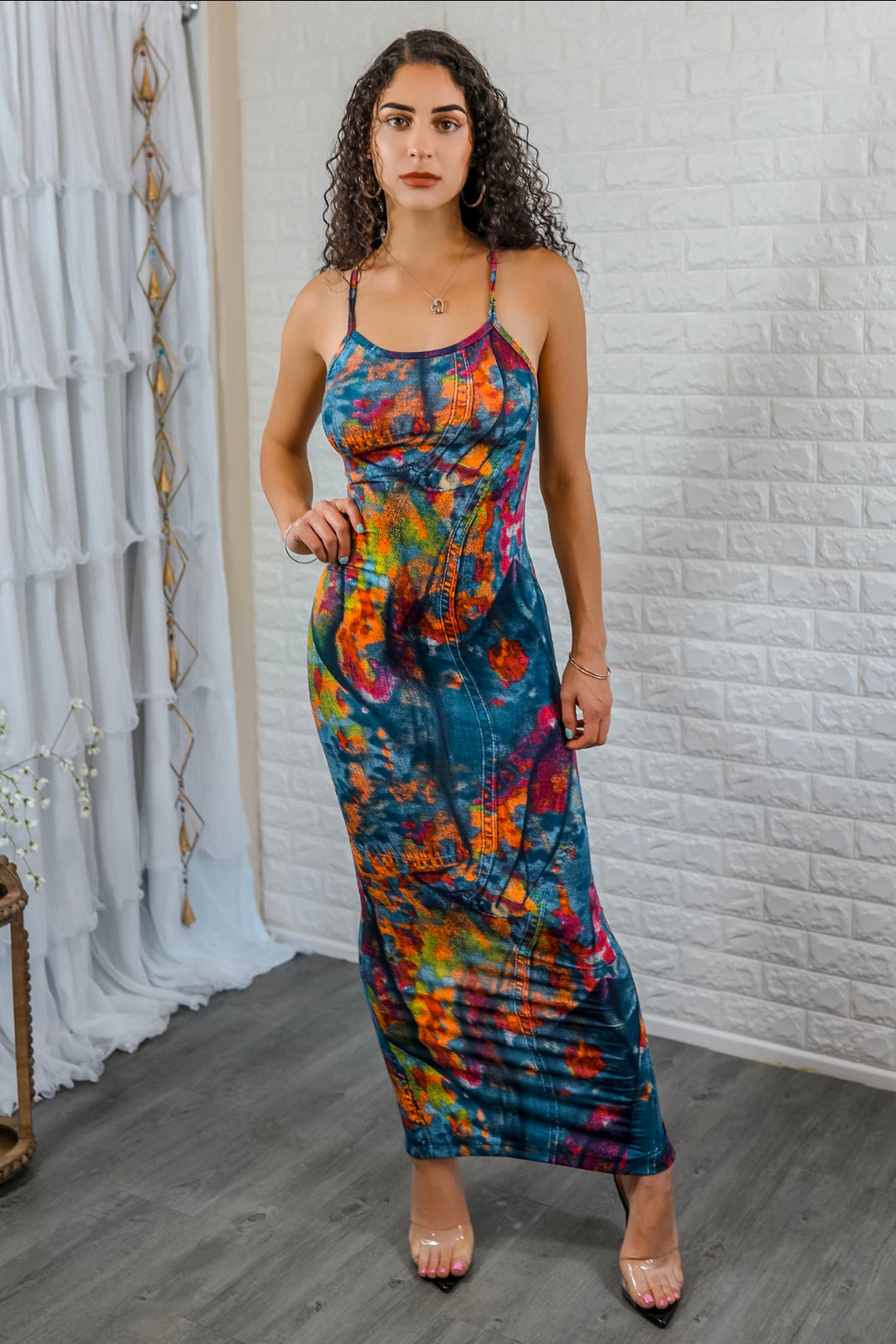 So Iconic Multi Colors Bodycon Maxi Dress SURELYMINE So Iconic Multi Colors Bodycon Maxi Dress SURELYMINE