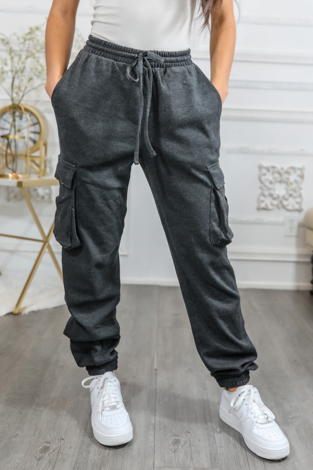 Cotton Drawstring CargoJoggers Pants