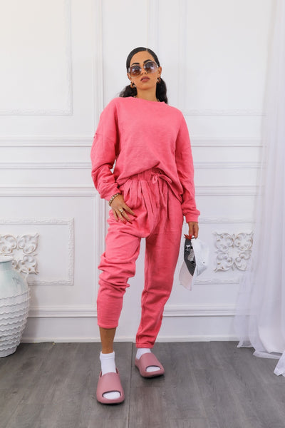 Flex Cotton Oversized Top and Lounge Jogger Pant Set