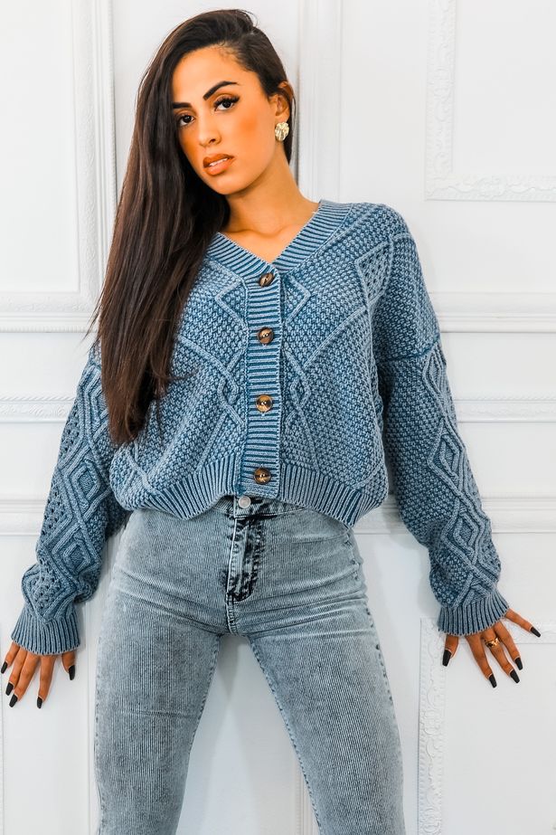 Never Burnt Out V Neck Button Down Sweater