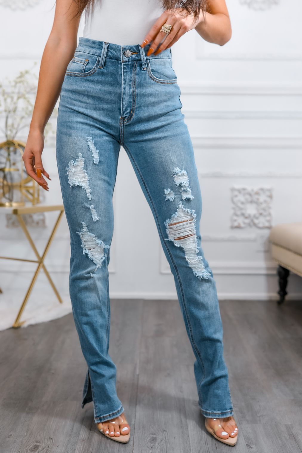 Split Up and Destroy Ripped Denim Jeans