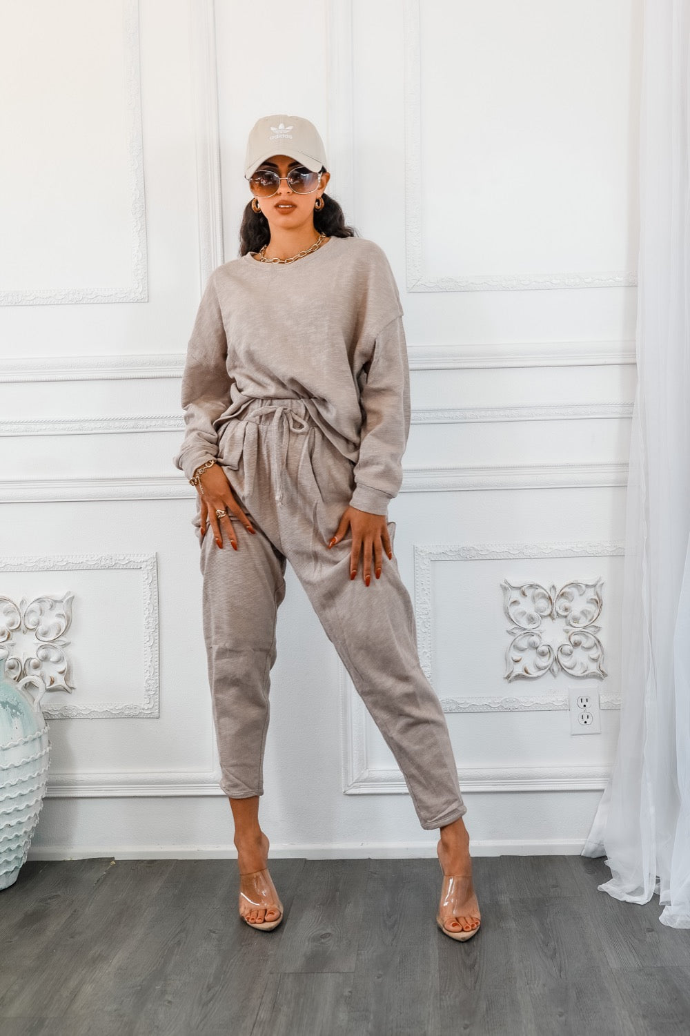 Flex Cotton Oversized Top and Lounge Jogger Pant Set